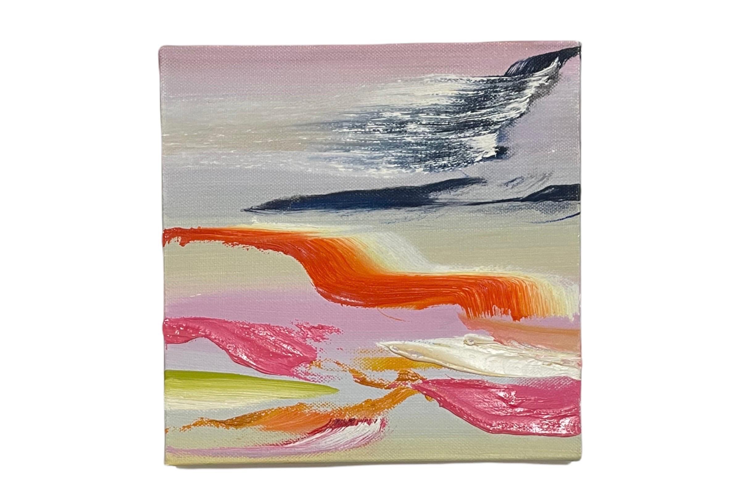 Surrealistische abstrakte Malerei Paar, Martyn Jones British Farbe Diptychon Malerei im Angebot 3