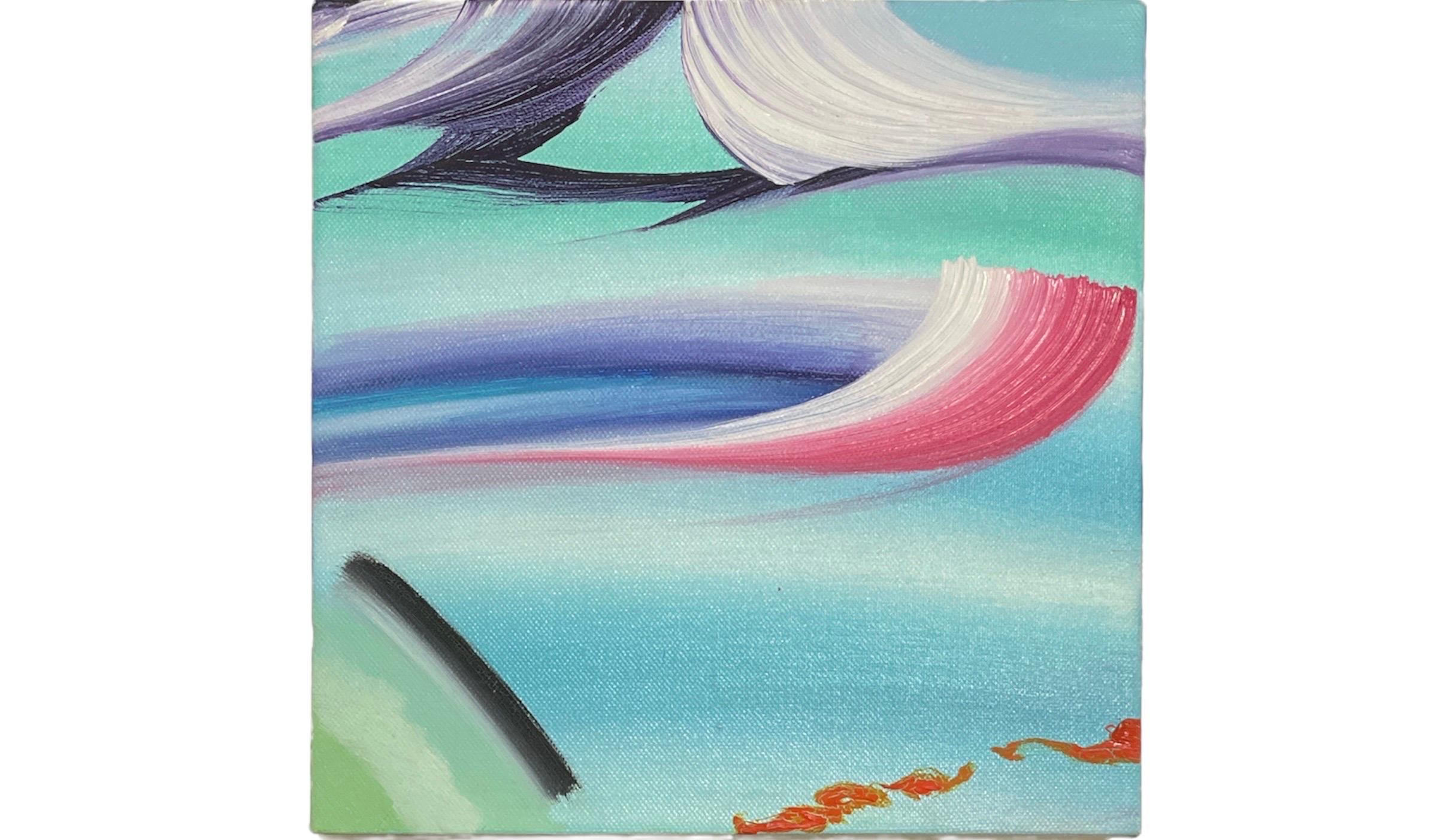 Surrealist Abstract Painting Pair, Martyn Jones British Color Diptych Painting For Sale 4