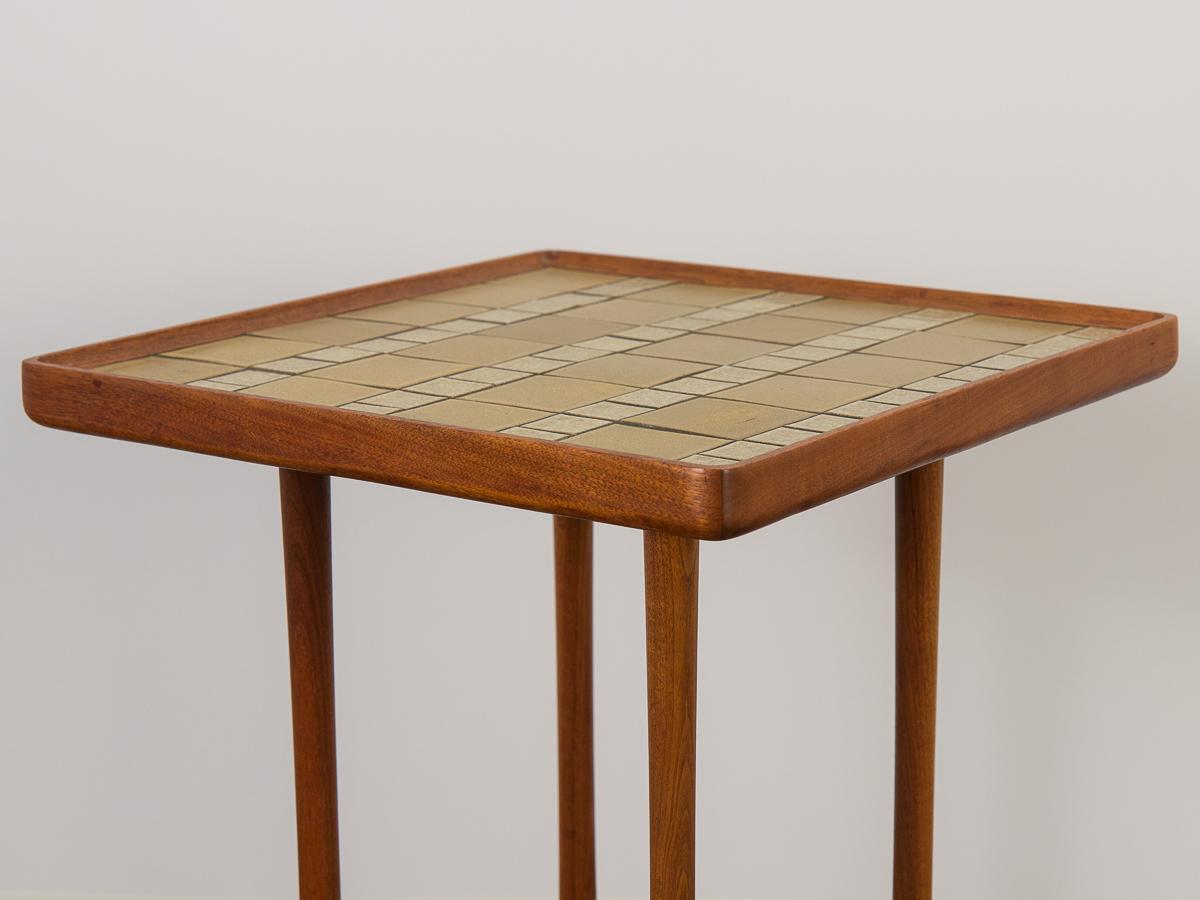 Martz Ceramic Top Square Side Table For Sale 3