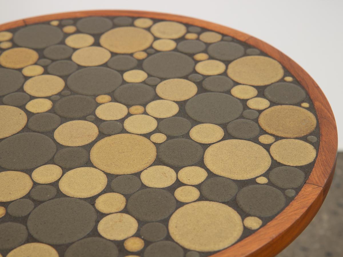 Mid-Century Modern Martz Coin Tile Side Table For Sale