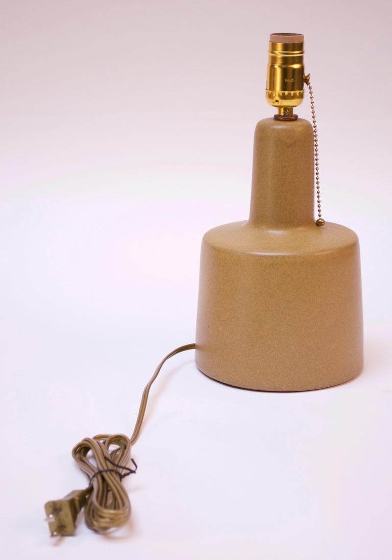 Martz for Marshall Studios Matte Ochre Ceramic Table Lamp with Original Shade at 1stDibs