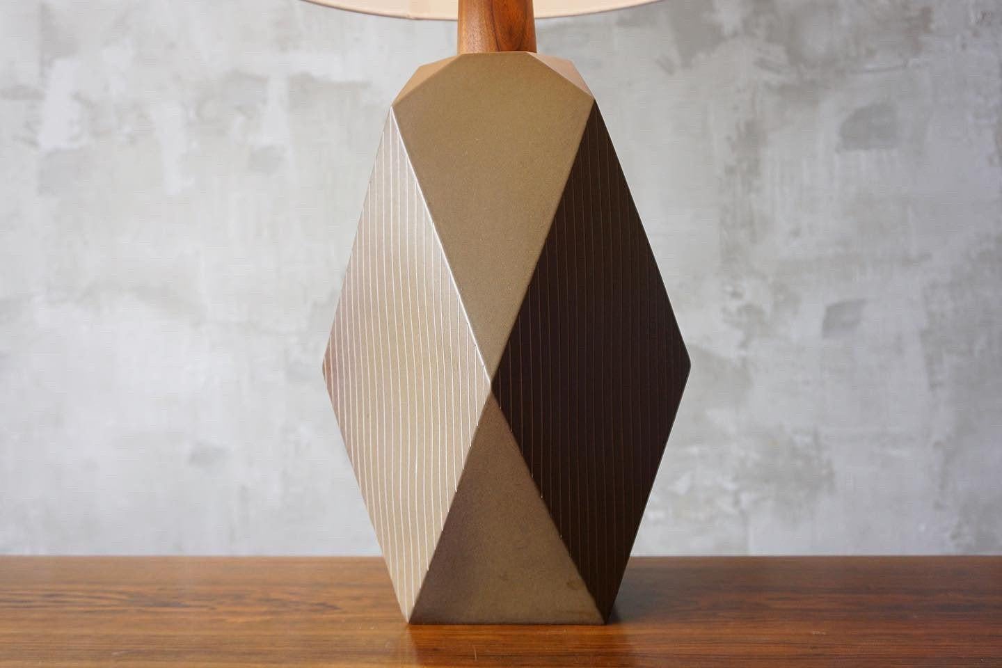 Mid-Century Modern Martz Geometric Ceramic Table Lamps, Pair For Sale