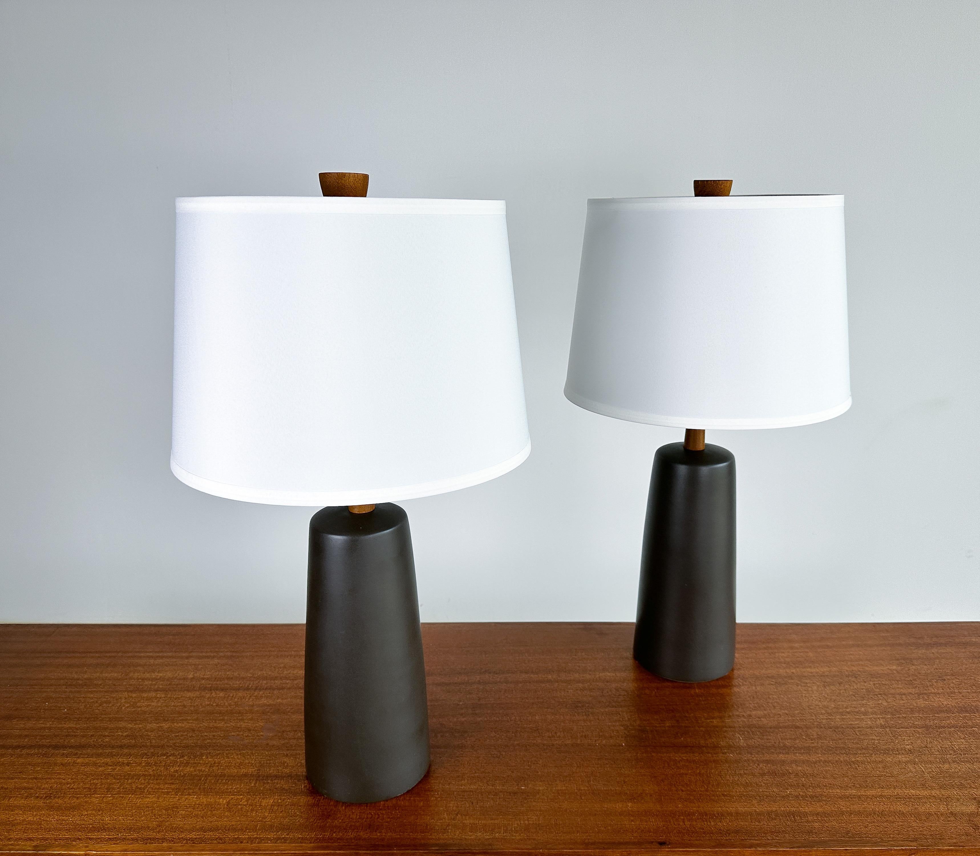Mid-20th Century Martz Glazed Ceramic Table Lamps, Marshall Studios, 1960s, a Pair For Sale
