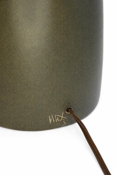 Lámpara Martz, verde oliva oscuro, nogal, cerámica, años 60