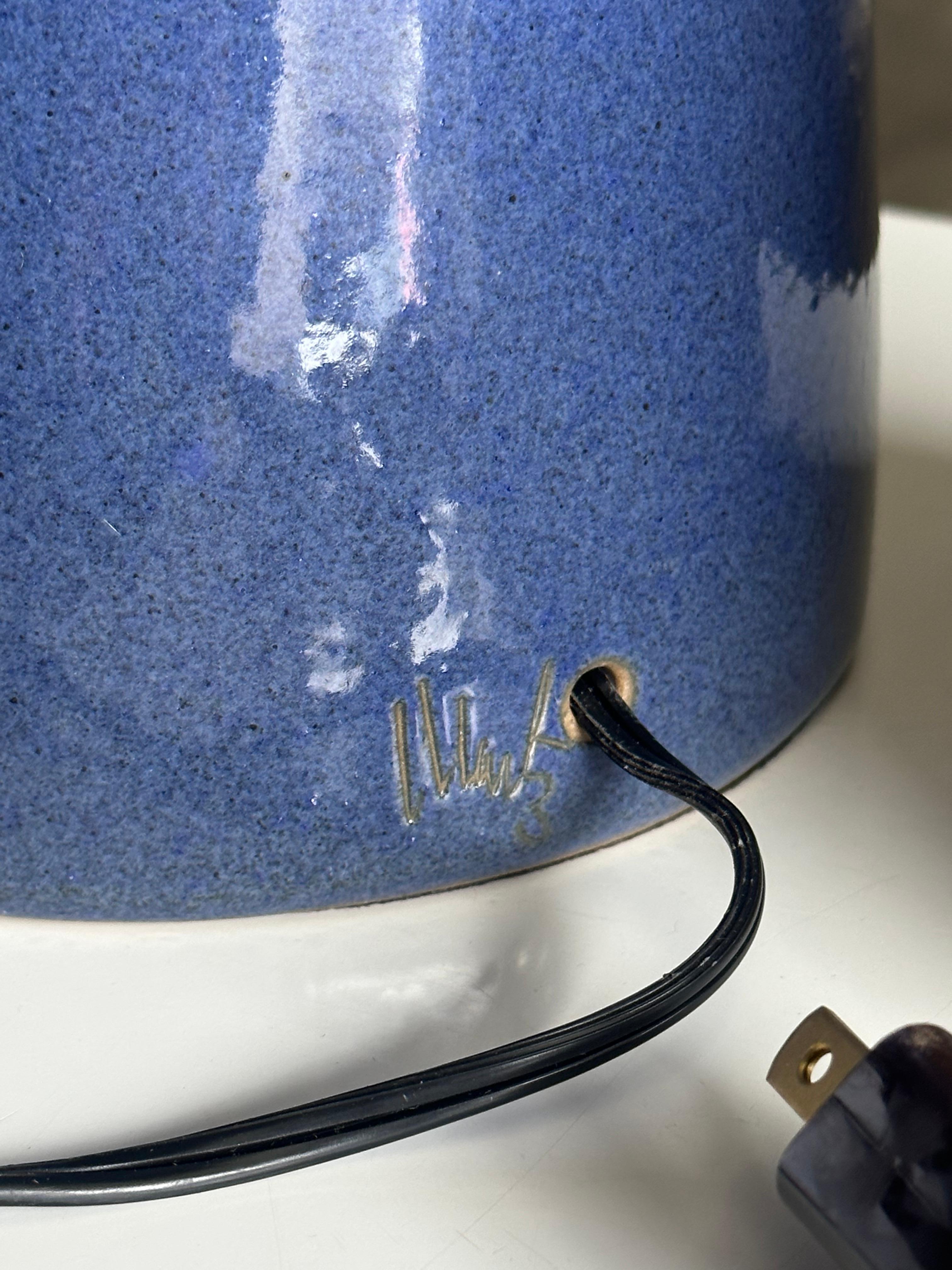 Martz Lamps by Jane and Gordon Martz for Marshall Studios, Blue, Ceramic For Sale 2