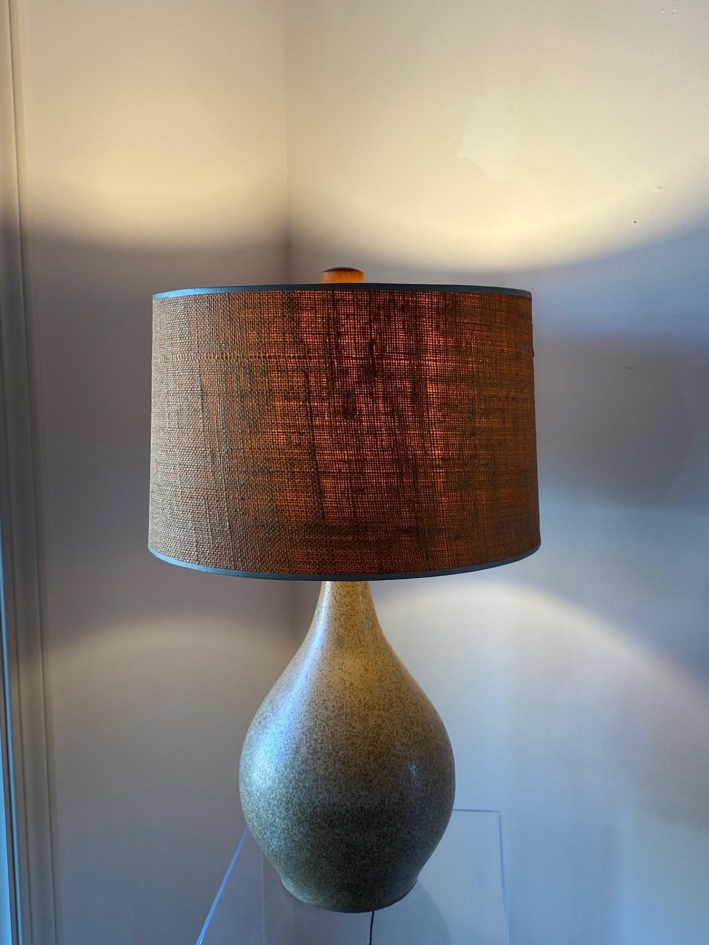 Martz M-101 Earth Tone Glazed Teardrop Table Lamp by Marshall Studios Inc 3