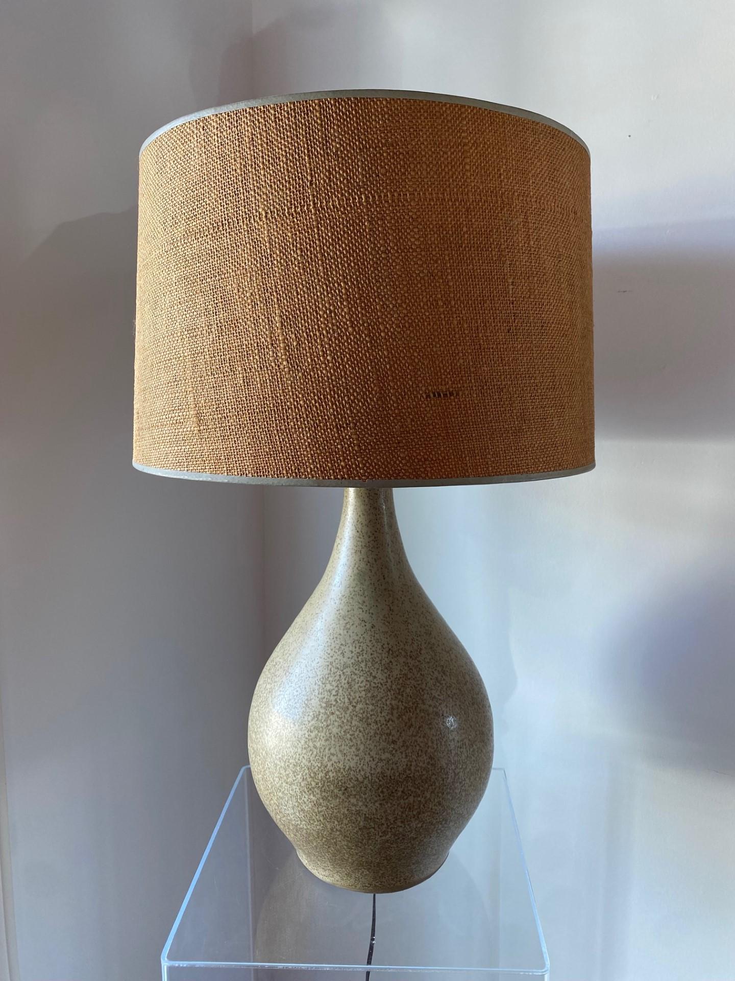 Mid-Century Modern Martz M-101 Earth Tone Glazed Teardrop Table Lamp by Marshall Studios Inc