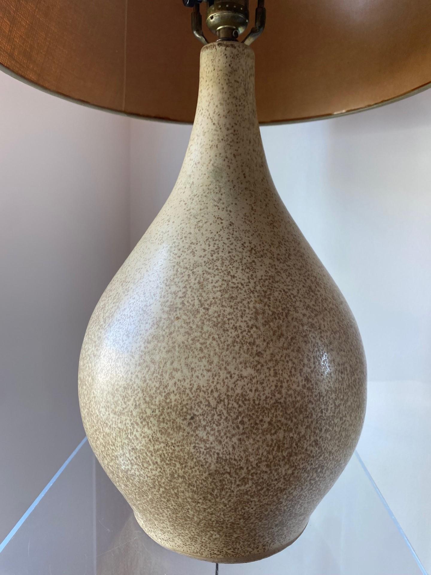 Hand-Crafted Martz M-101 Earth Tone Glazed Teardrop Table Lamp by Marshall Studios Inc