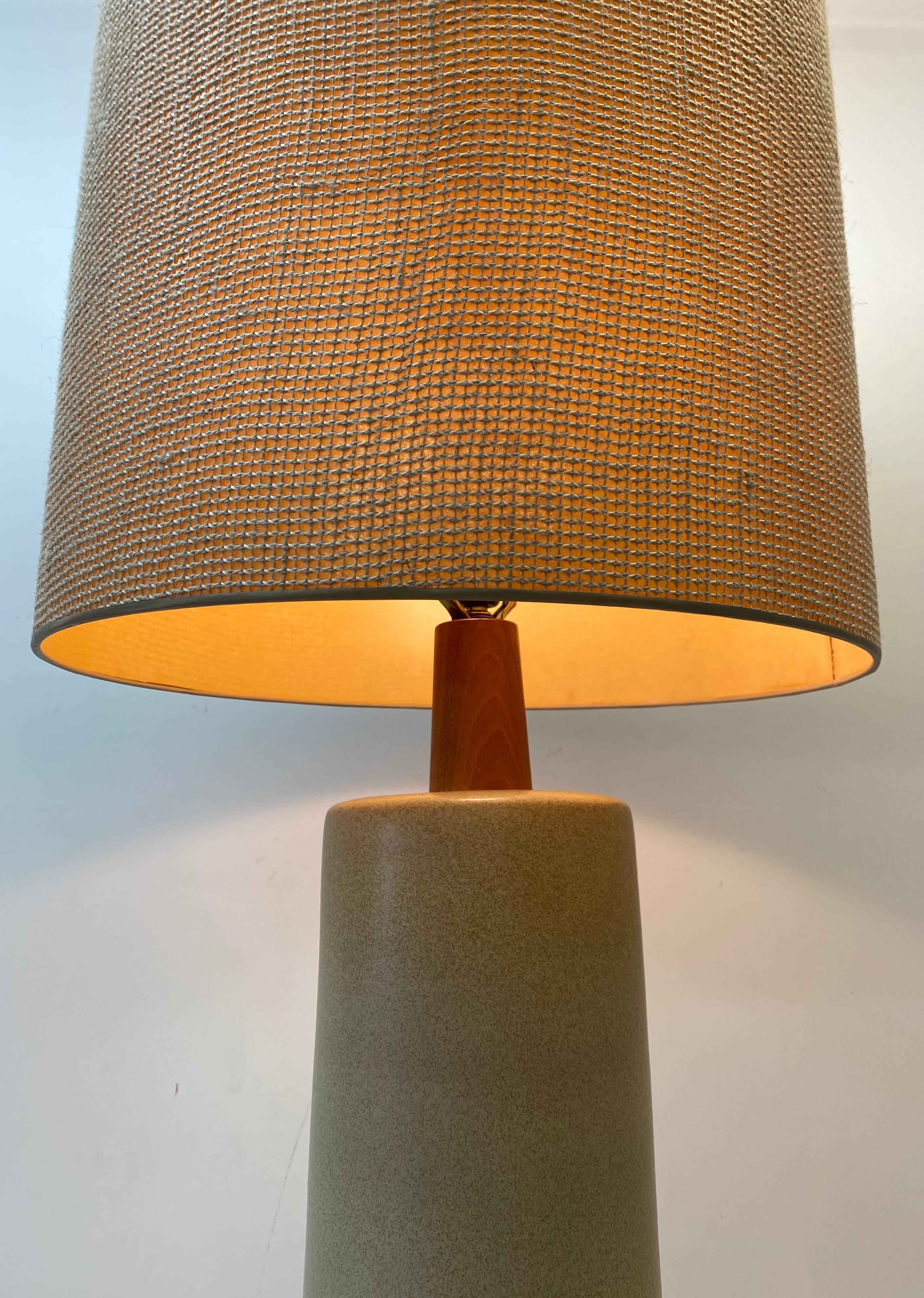 American Martz Malt Glaze Large Scale Table Lamp with Shade, C.1960 For Sale
