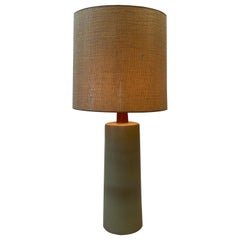 Vintage Martz Malt Glaze Large Scale Table Lamp with Shade, C.1960