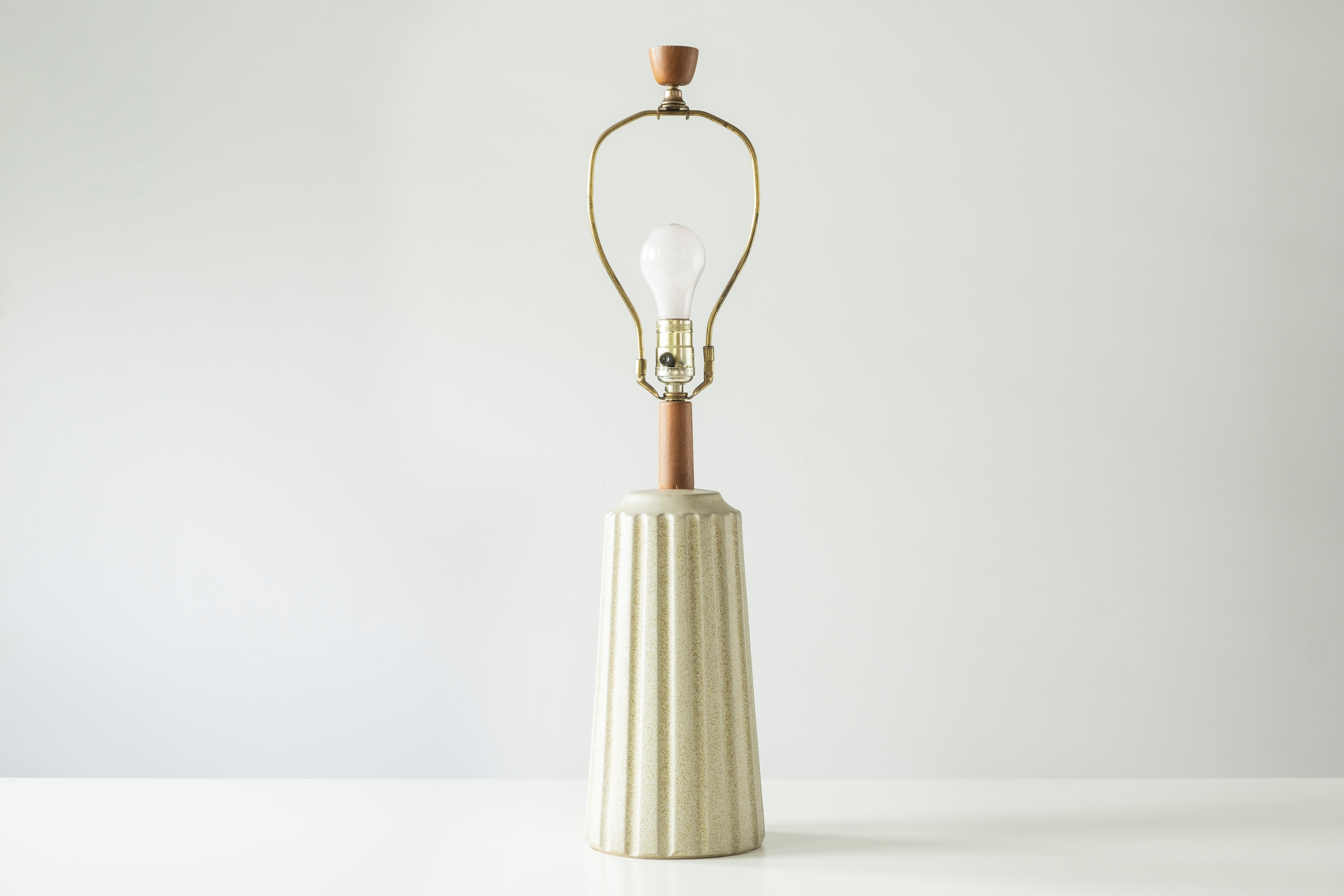 Mid-Century Modern Martz / Marshall Studios Architectural Table Lamp—Cream Sand Glaze