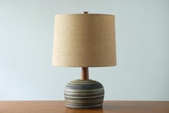 Martz / Marshall Studios Ceramic Pottery Table Lamp, Brown, White, Stoneware