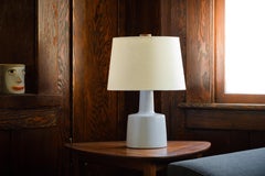 Martz / Marshall Studios Ceramic Pottery Table Lamp — Satin Speckled White Glaze