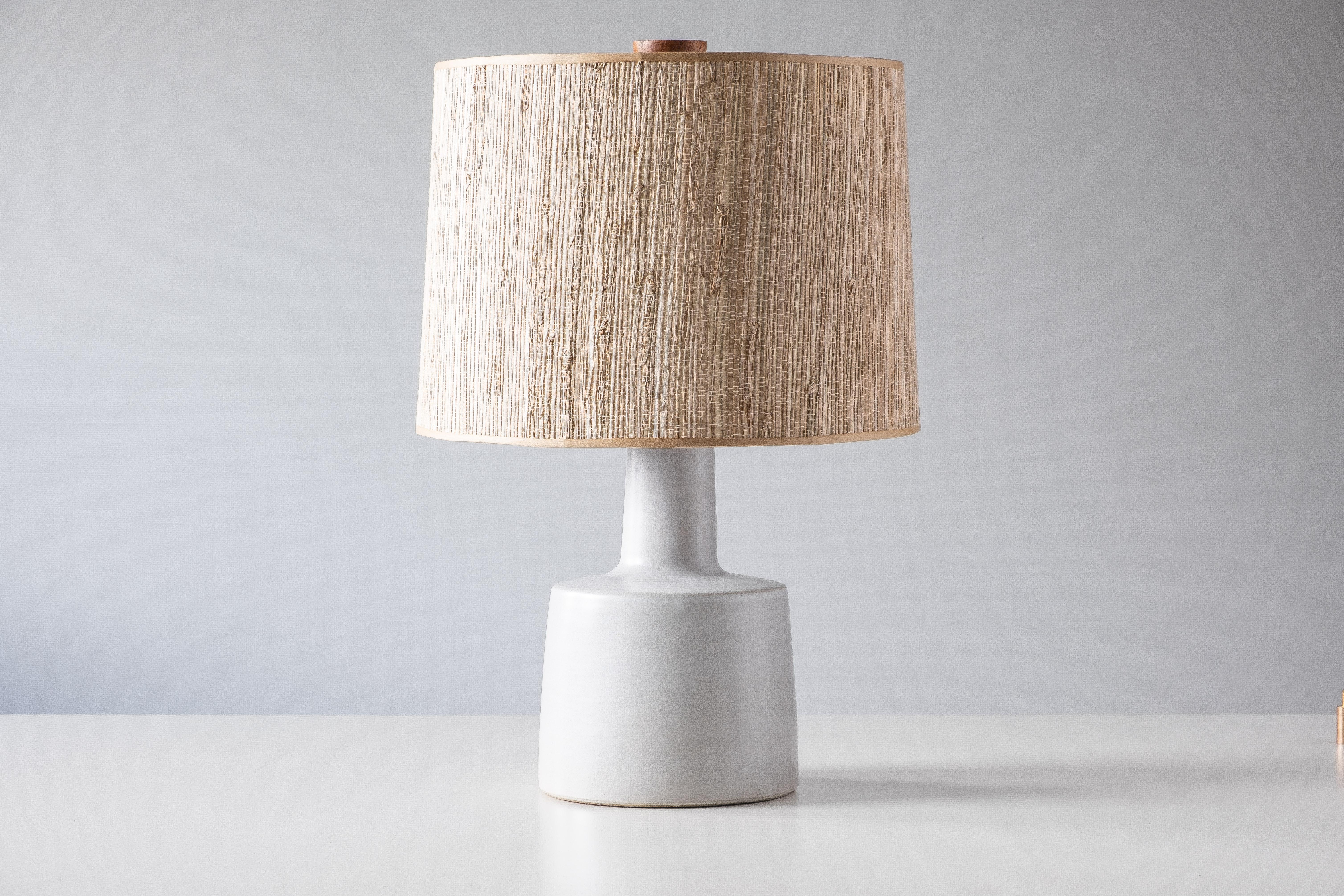 Martz / Marshall Studios Ceramic Pottery Table Lamp — Satin Speckled White Glaze 1
