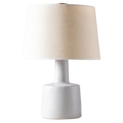 Martz / Marshall Studios Ceramic Pottery Table Lamp — Satin Speckled White Glaze