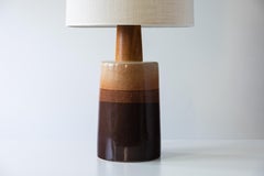 Lampada da tavolo in ceramica di Marshall Studios, Marrone / Tan / Riparazione Kintsugi