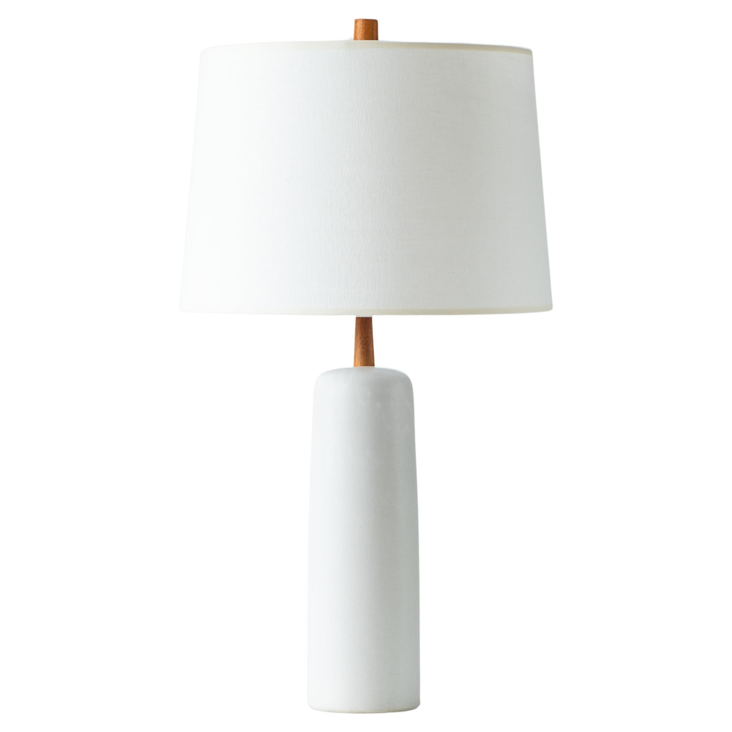 Martz / Marshall Studios Ceramic Table Lamp, Matte White Glaze For Sale