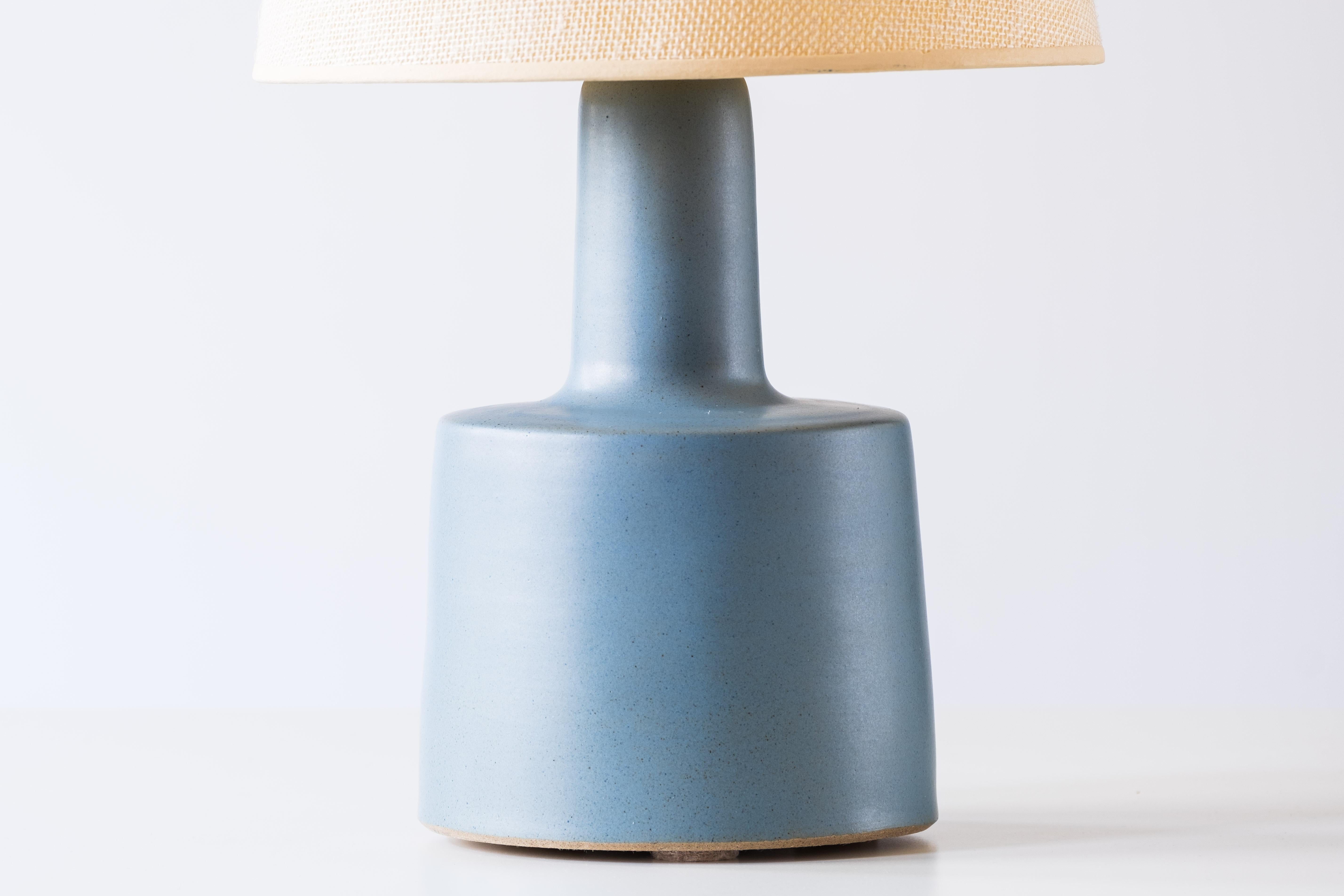Martz / Marshall Studios Ceramic Table Lamp Pair, Robins Egg Blue Glaze In Good Condition In Portland, OR