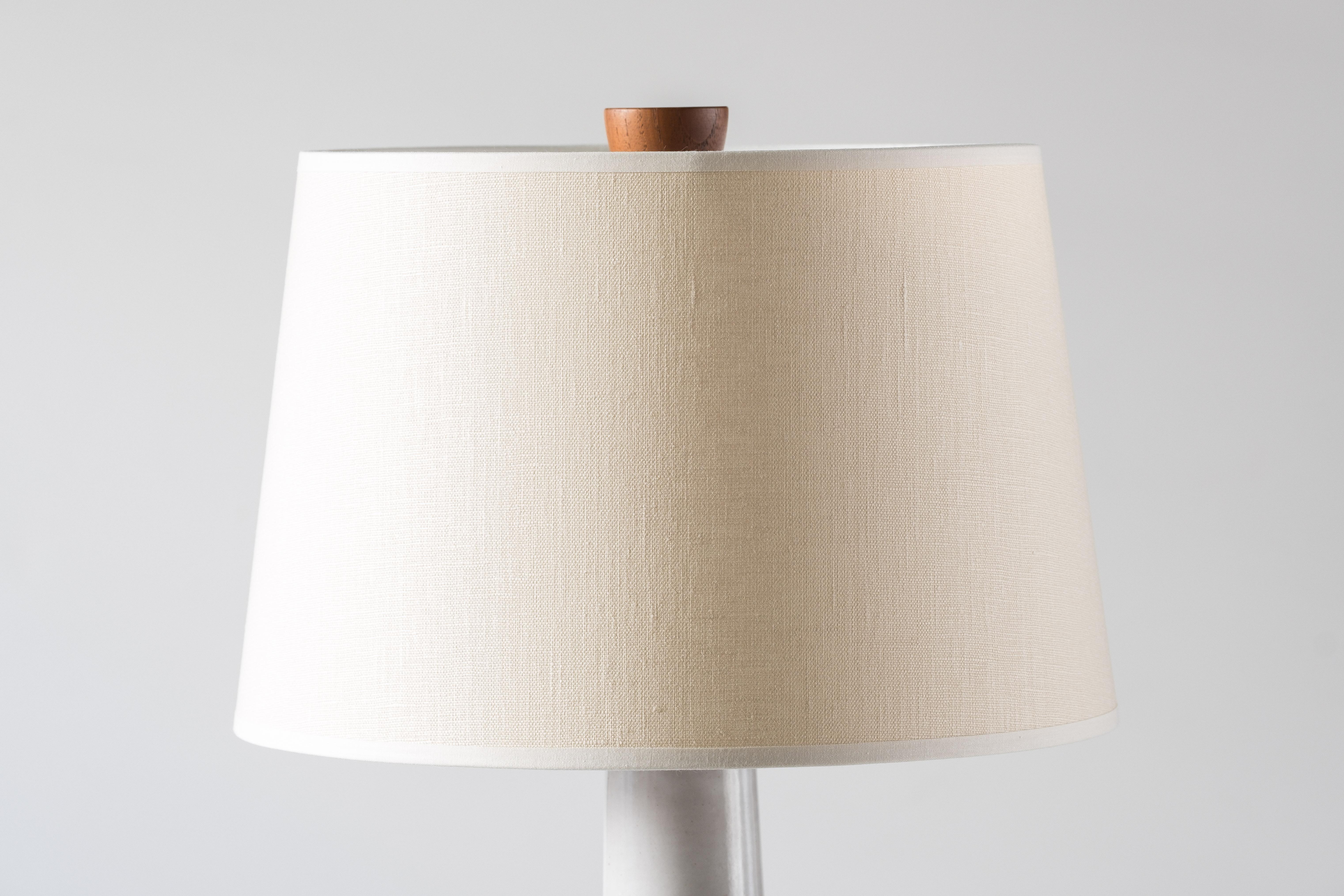 Martz / Marshall Studios Ceramic Table Lamp Pair, White Glossy Glaze 2