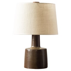 Vintage Martz / Marshall Studios Ceramic Table Lamp, Satin Brown Glaze