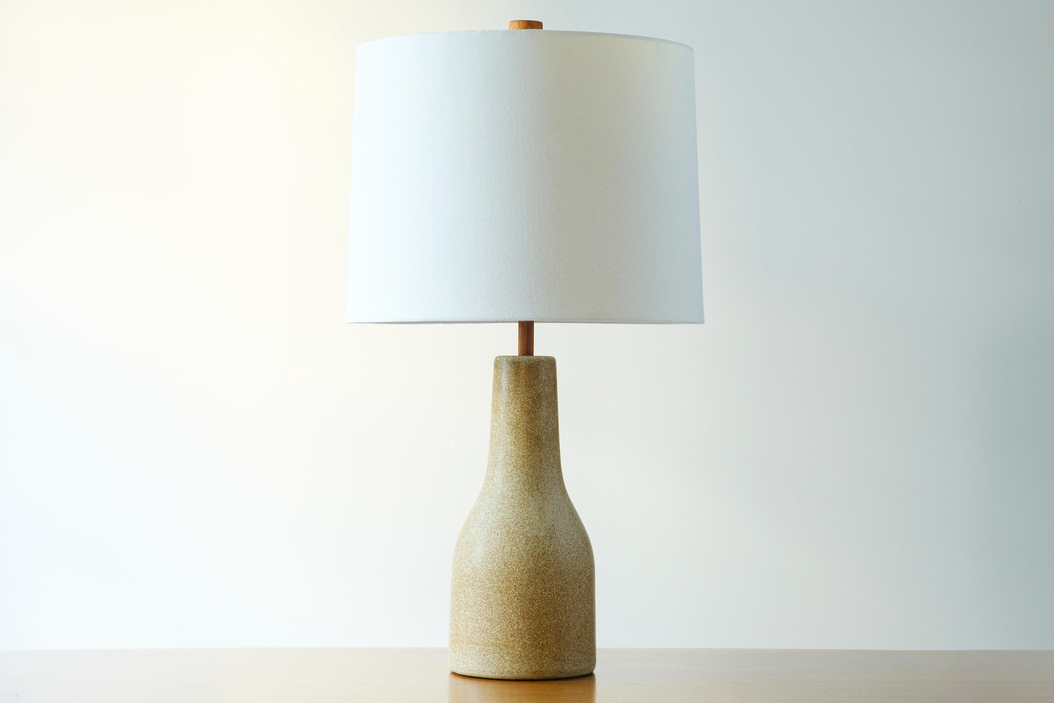 Mid-Century Modern Martz / Marshall Studios Ceramic Table Lamp, Tan with tiny Neck