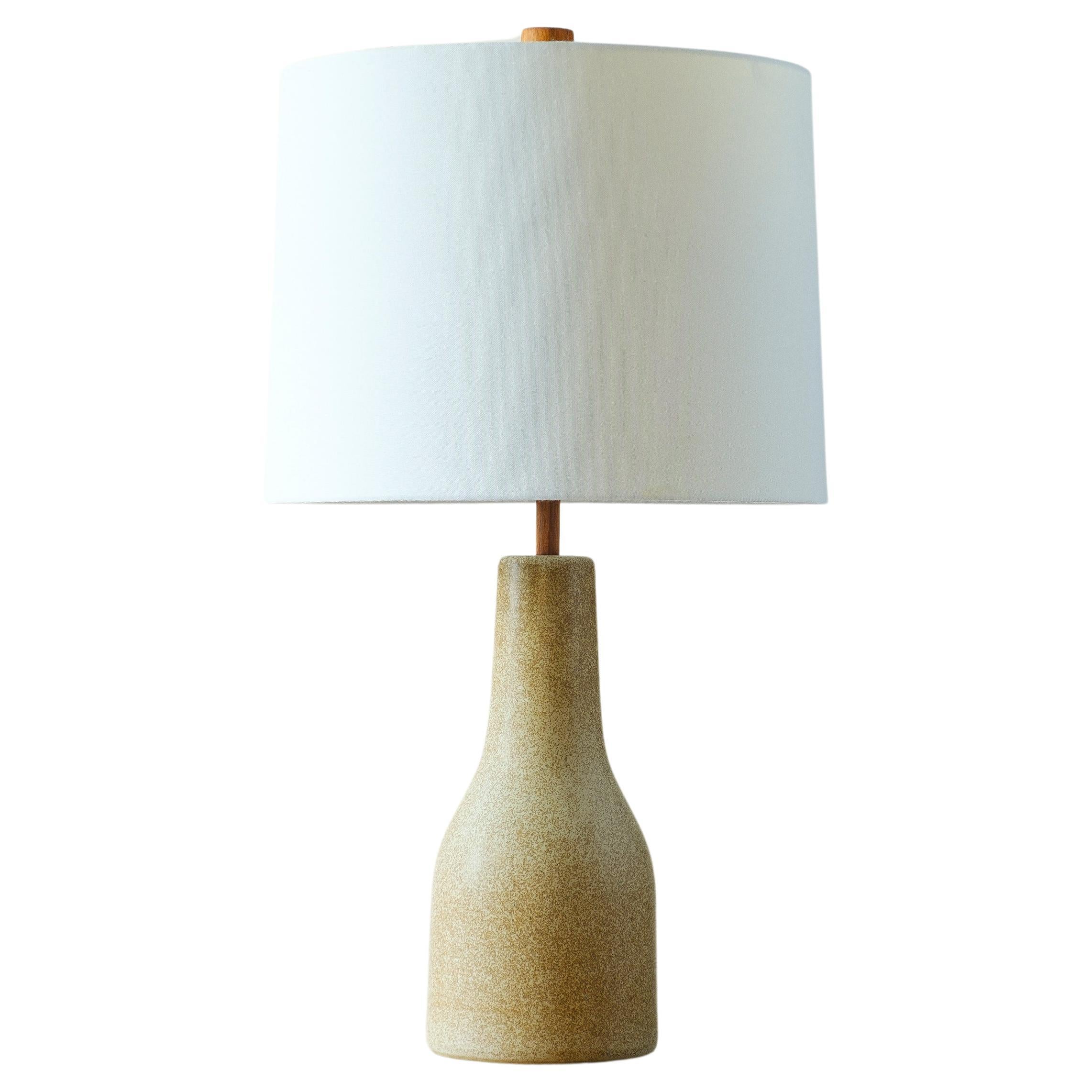 Martz / Marshall Studios Ceramic Table Lamp, Tan with tiny Neck