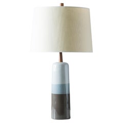 Martz / Marshall Studios Ceramic Table Lamp, White / Blue / Gray