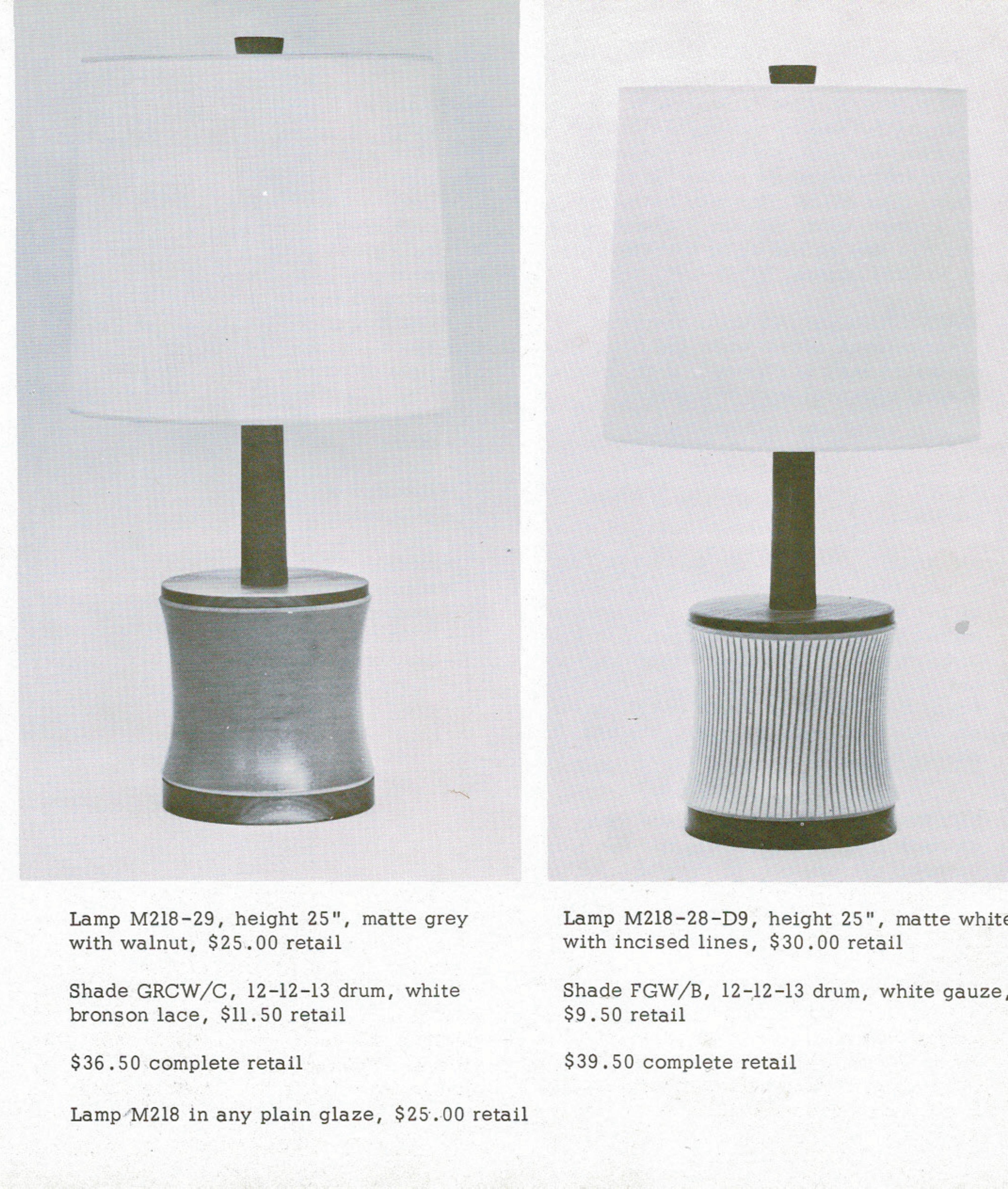 Lampe de table en céramique Martz / Marshall Studios - glaçure blanche avec tourbillons bleus et bruns en vente 4