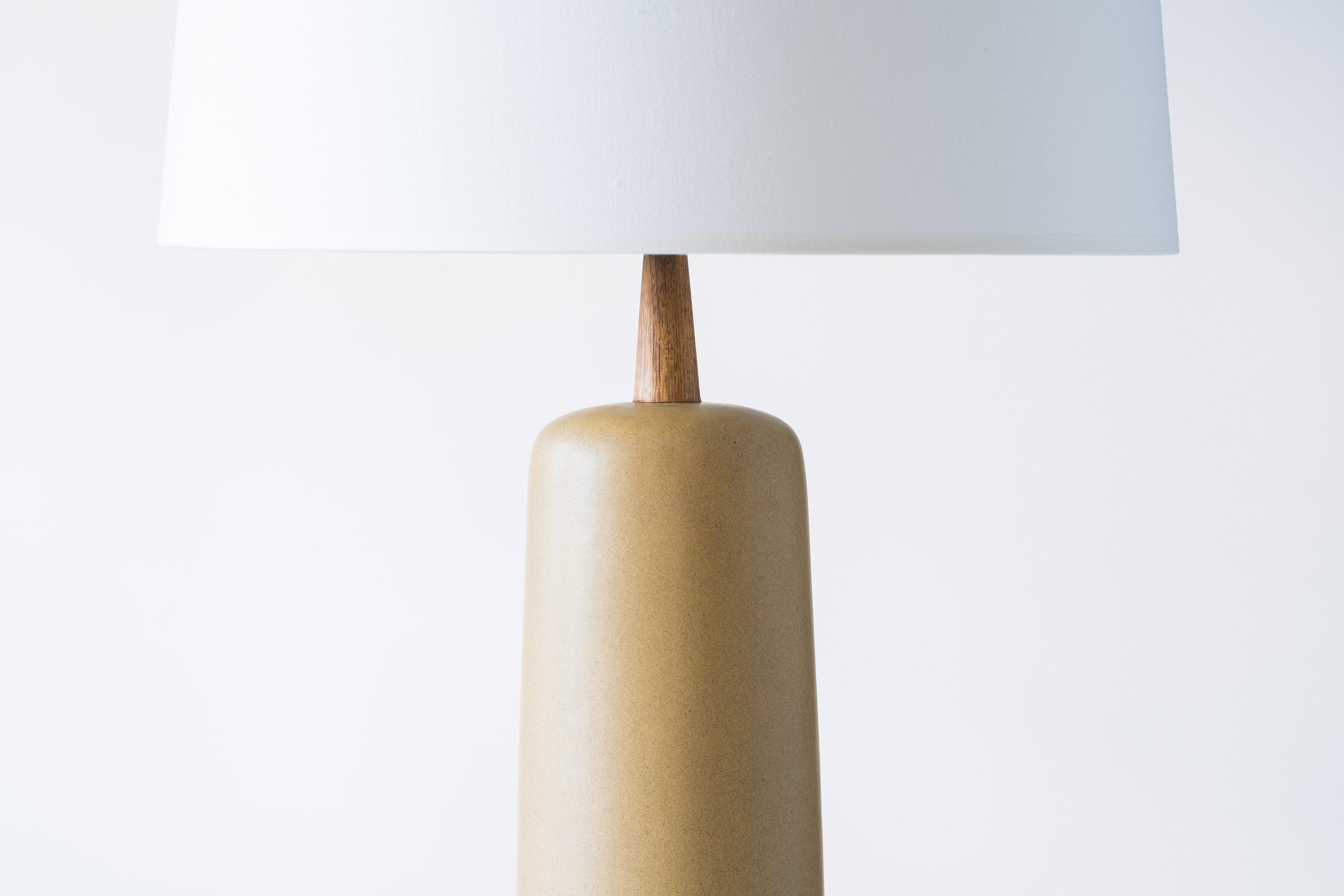 Glazed Martz / Marshall Studios Ceramic Table Lamp, Yellow Ochre Glaze