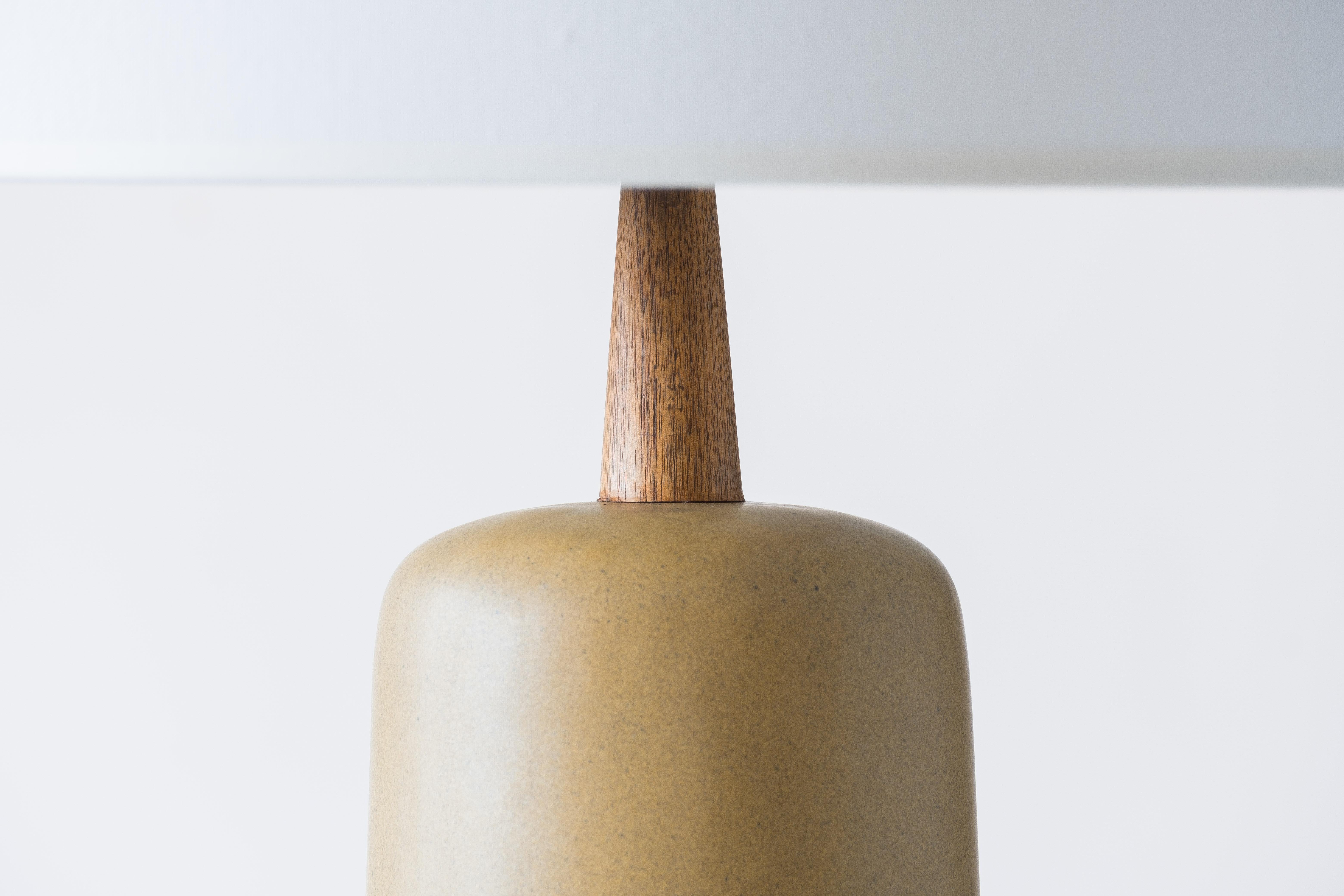Martz / Marshall Studios Ceramic Table Lamp, Yellow Ochre Glaze In Good Condition In Portland, OR