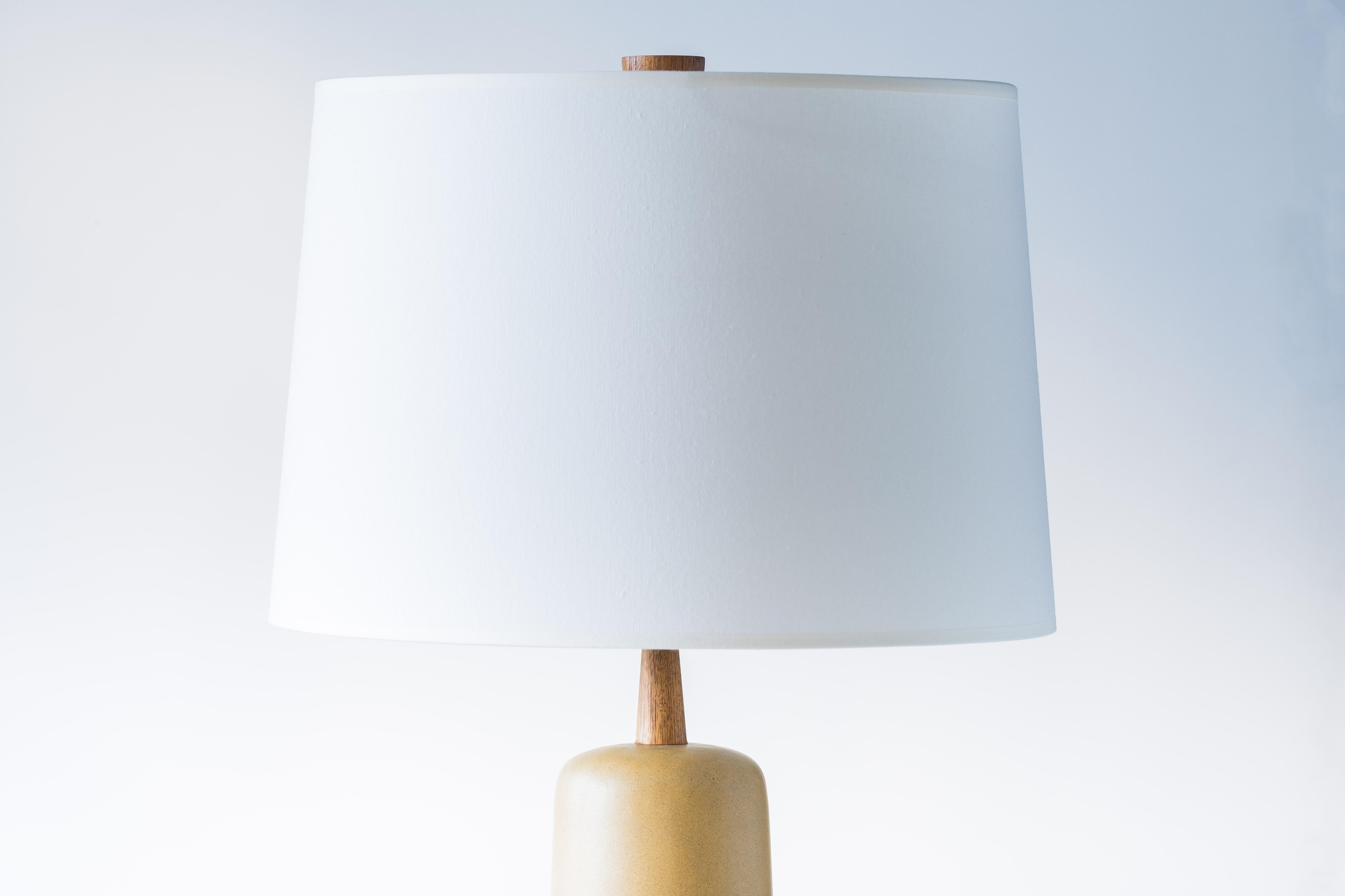 Mid-20th Century Martz / Marshall Studios Ceramic Table Lamp, Yellow Ochre Glaze