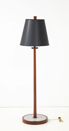 Martz Marshall Studios Ceramis Tile And Walnut Floor Lamp
