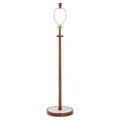 Martz Marshall Studios Ceramis Tile And Walnut Floor Lamp