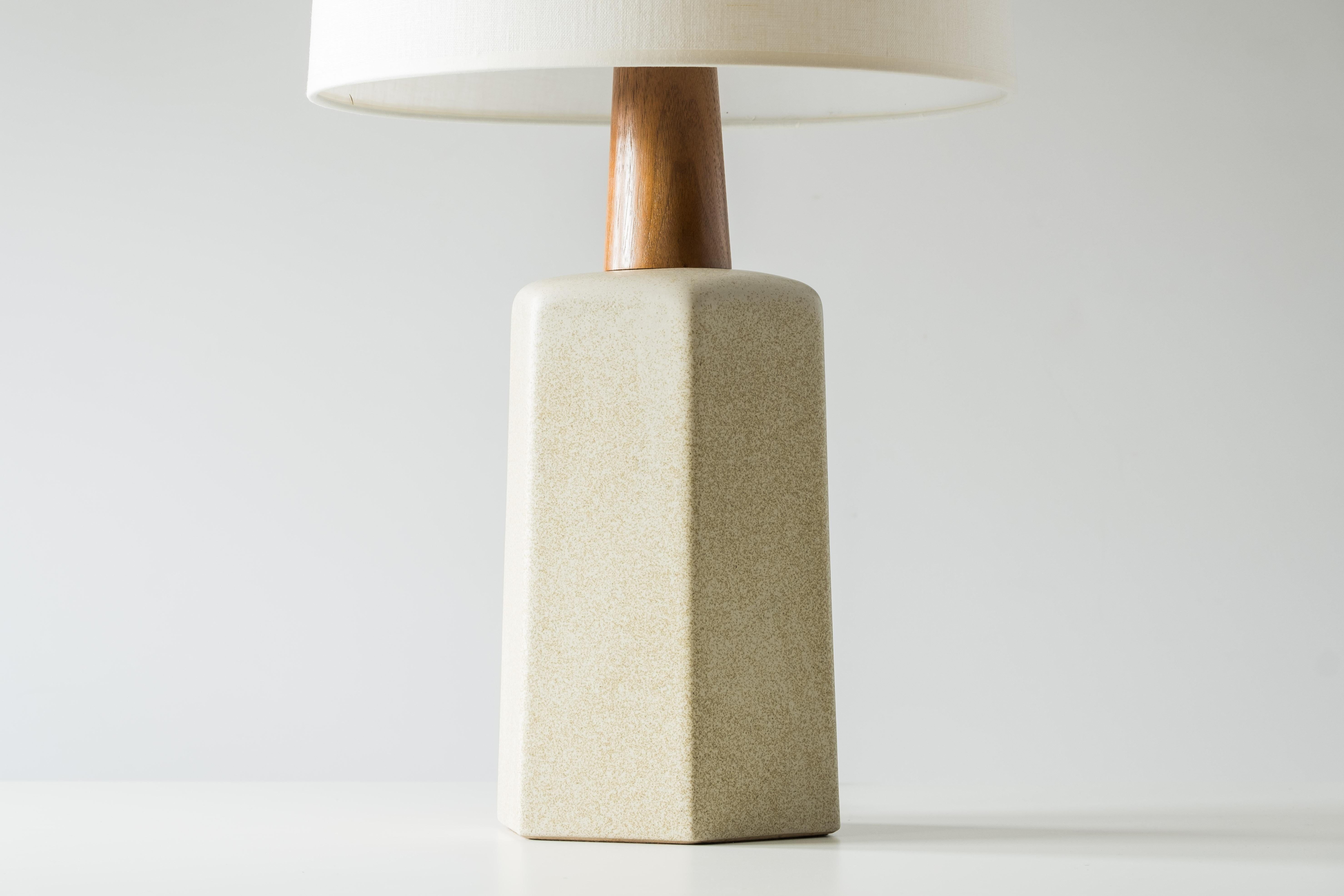 Martz / Marshall Studios Hexagon Table Lamp—Cream Sand Glaze 3