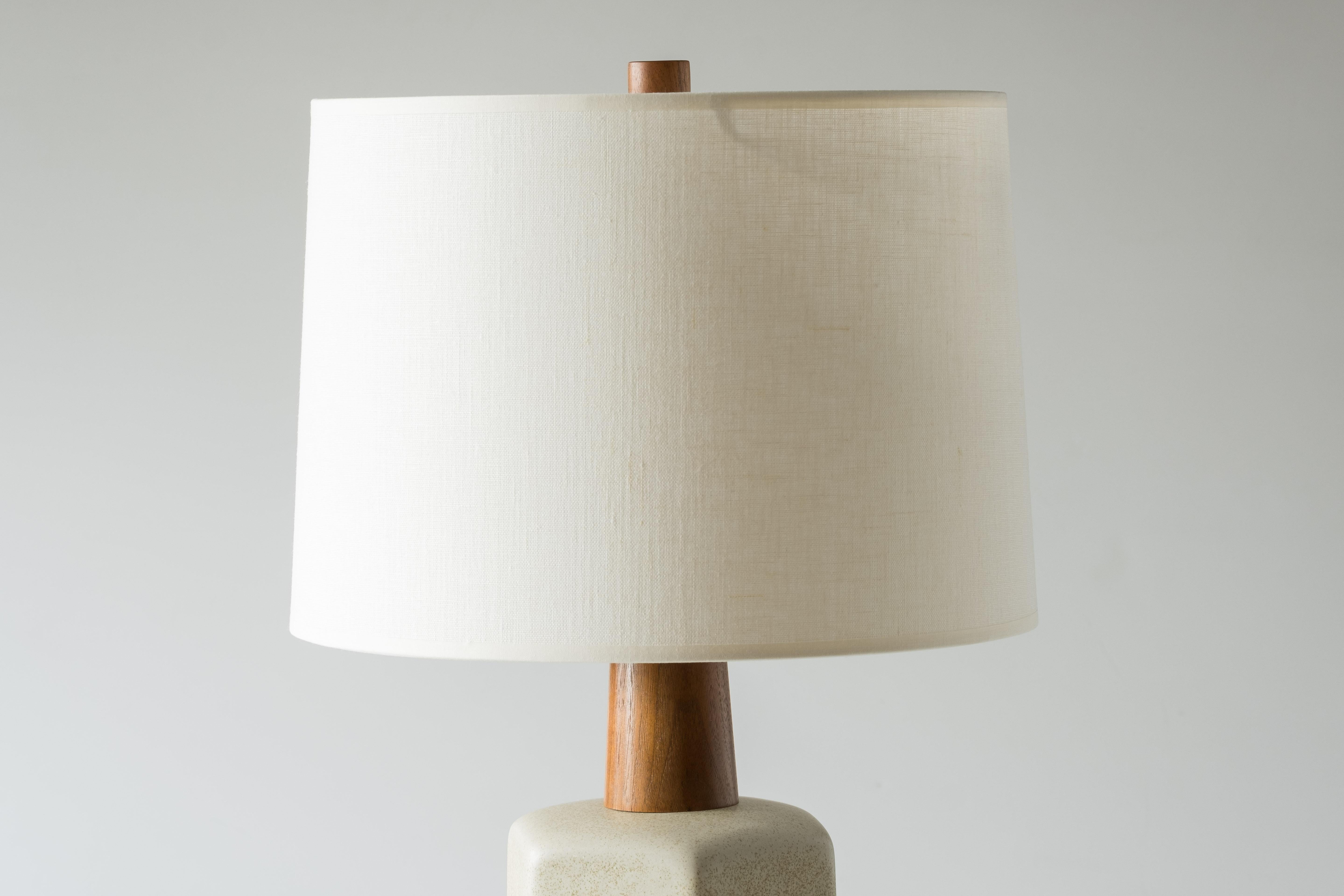 Martz / Marshall Studios Hexagon Table Lamp—Cream Sand Glaze 4