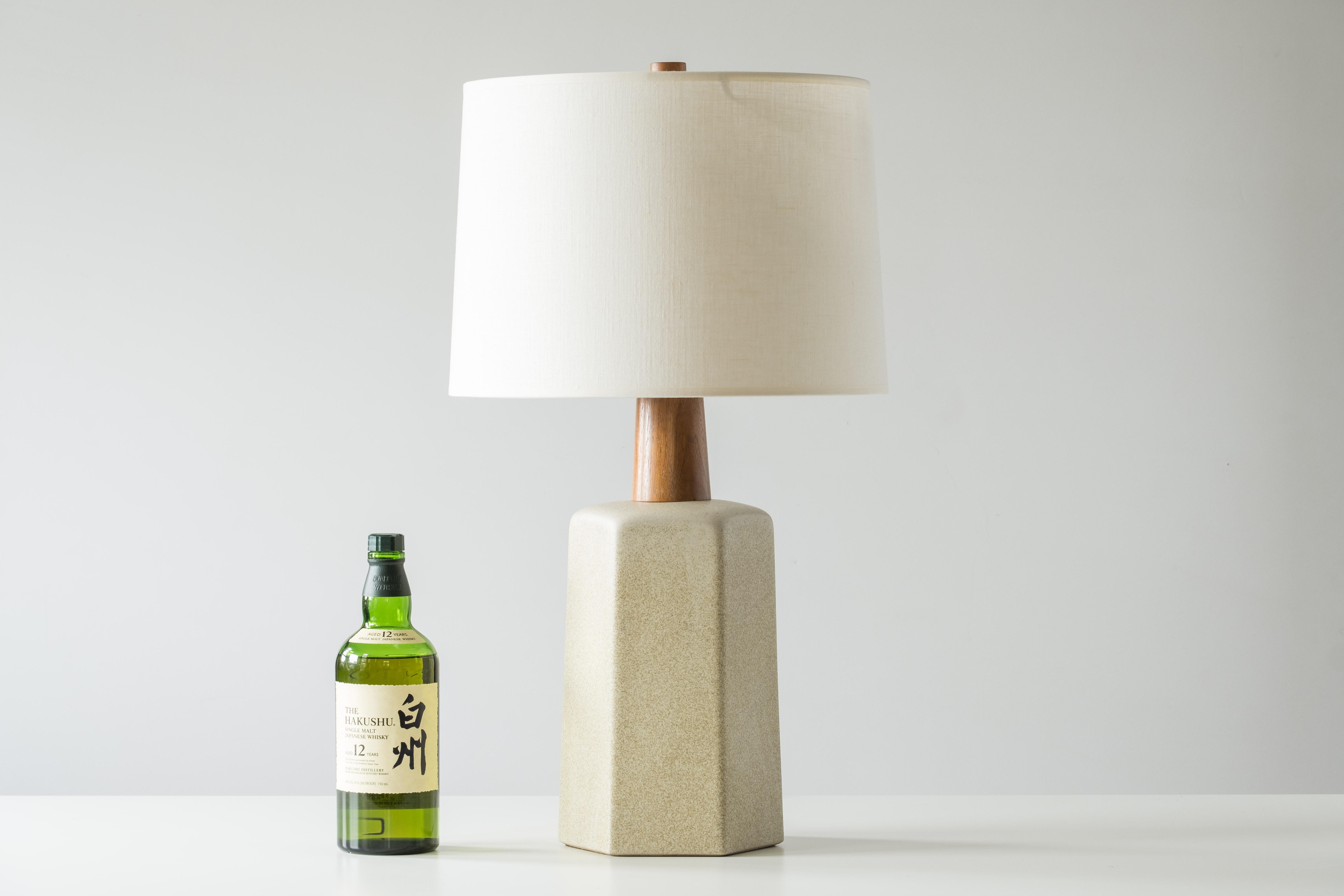 Glazed Martz / Marshall Studios Hexagon Table Lamp—Cream Sand Glaze