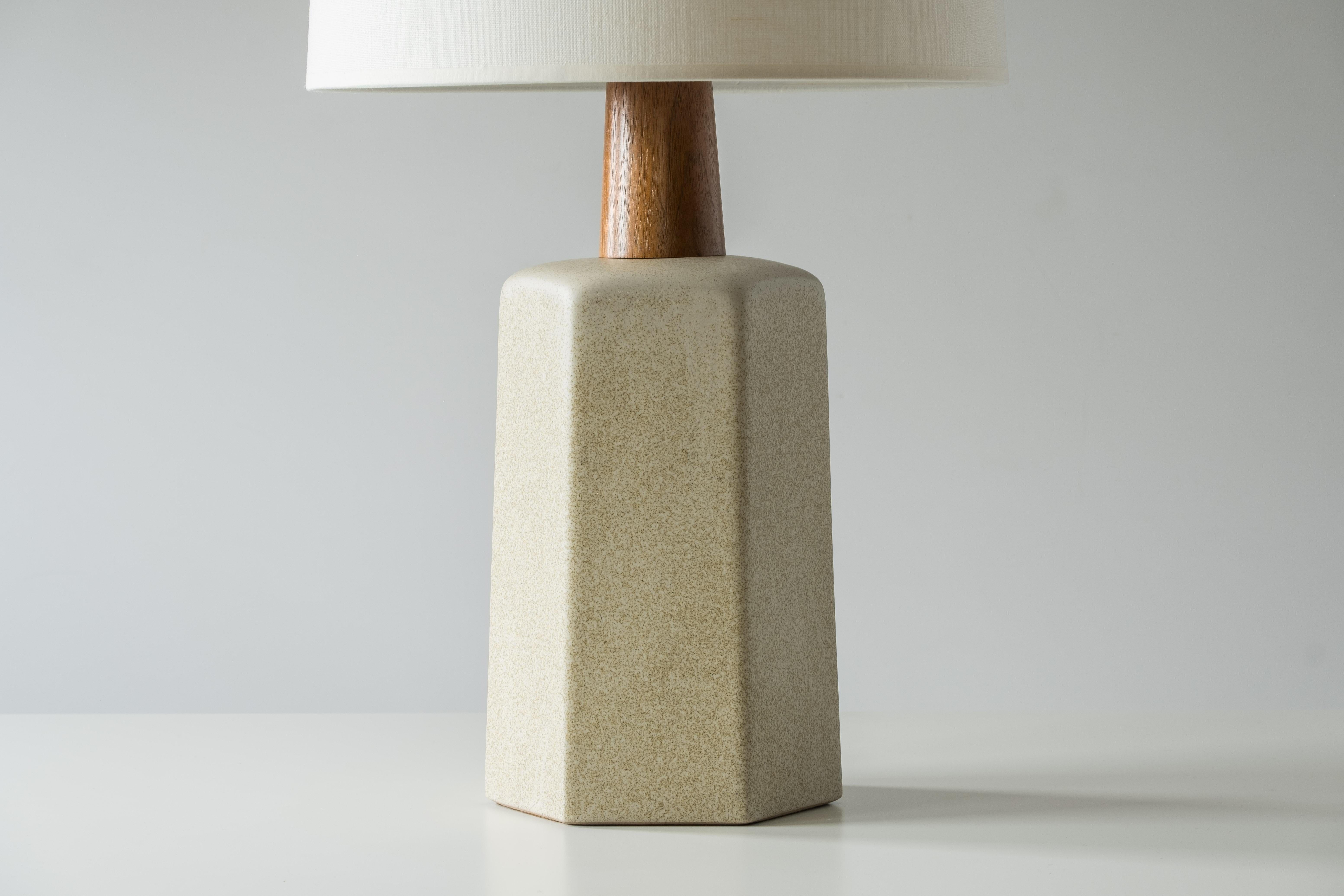 Martz / Marshall Studios Hexagon Table Lamp—Cream Sand Glaze 1