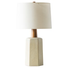 Martz / Marshall Studios Hexagon Table Lamp—Cream Sand Glaze