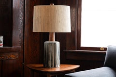 Martz / Marshall Studios Hexagon Table Lamp—Green Copper / Incised Lines Design