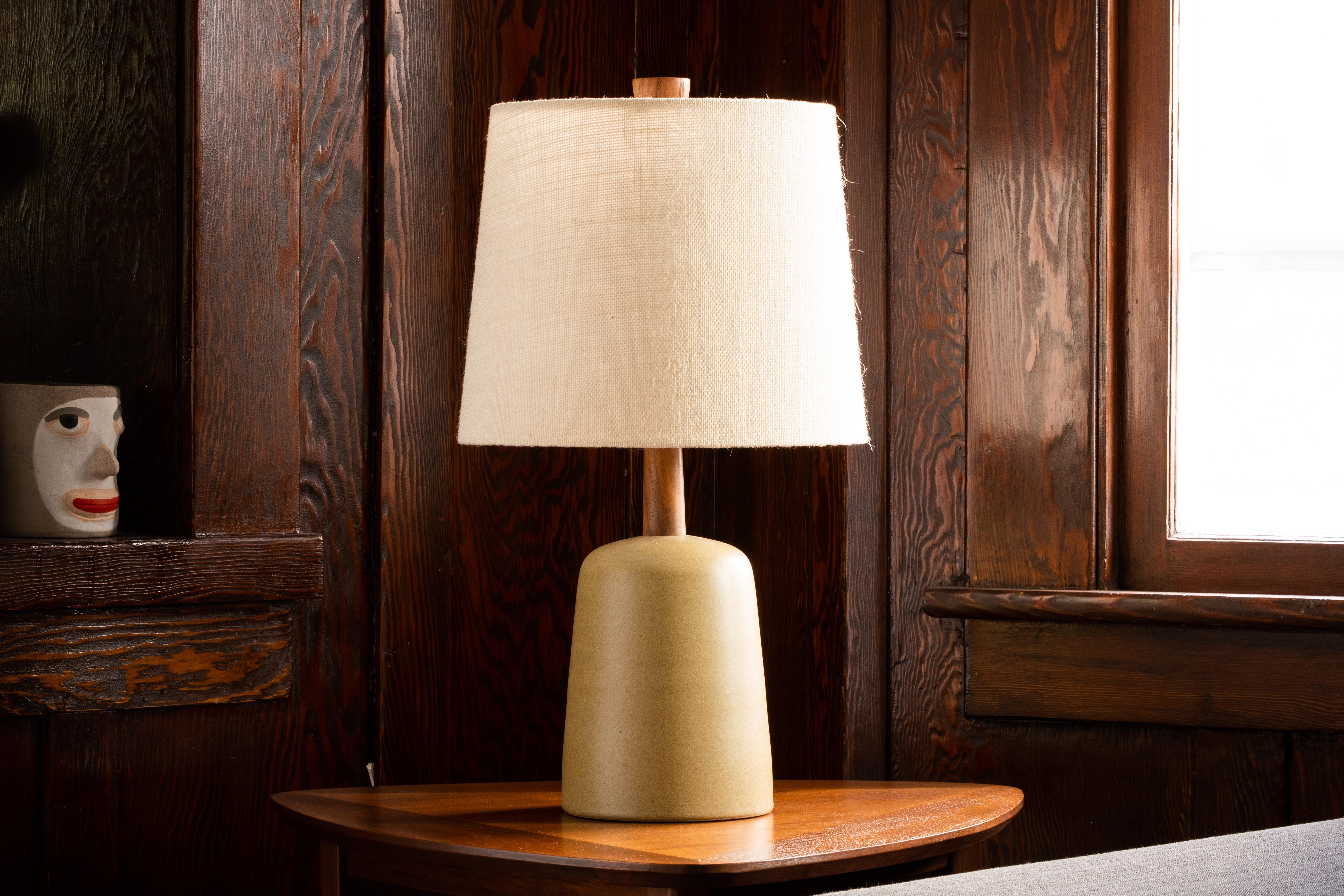What is it?
—
This unusual Martz lamp comes in a matte yellow glaze. Let's call the color, 