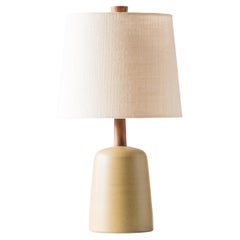 Martz / Marshall Studios Matte Yellow Lamp with Walnut Neck