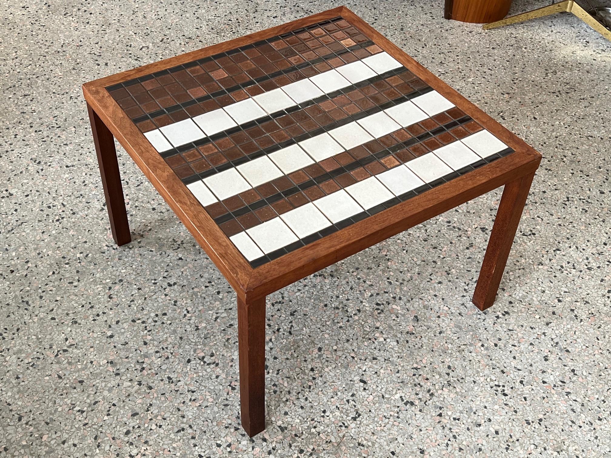 Martz Marshall Studios Side Table with Tile Top In Good Condition For Sale In St.Petersburg, FL