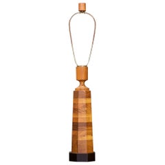 Martz Nº SW35 Octagonal American Walnut Stack Table Lamp Marshall Studios
