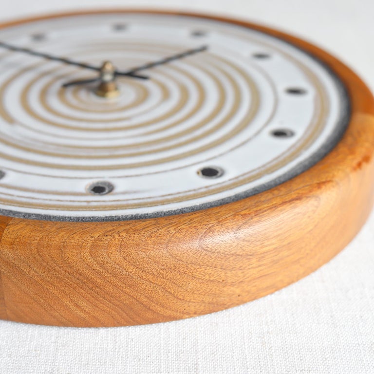 Martz Pottery and Walnut Wall Clock, Jane and Gordon Martz Marshall