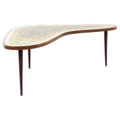 Martz Style Mid-Century Kidney Shaped Tile Top Coffee Table