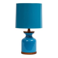 Martz Style Table Lamp, Blue, Ceramic, Walnut