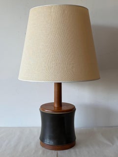 Martz Table Lamp Ceramic Bamboo Walnut ca' 1960's