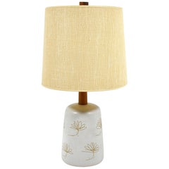 Martz Table Lamp with Floral Sgraffito Decoration