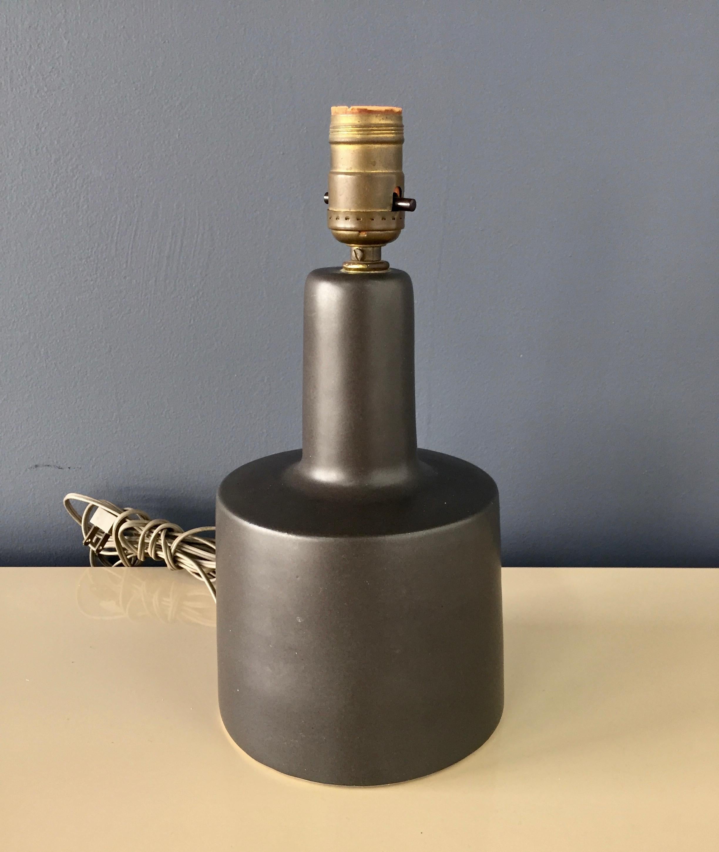 Mid-Century Modern Martz Table Lamp with Gunmetal Glaze, Midcentury