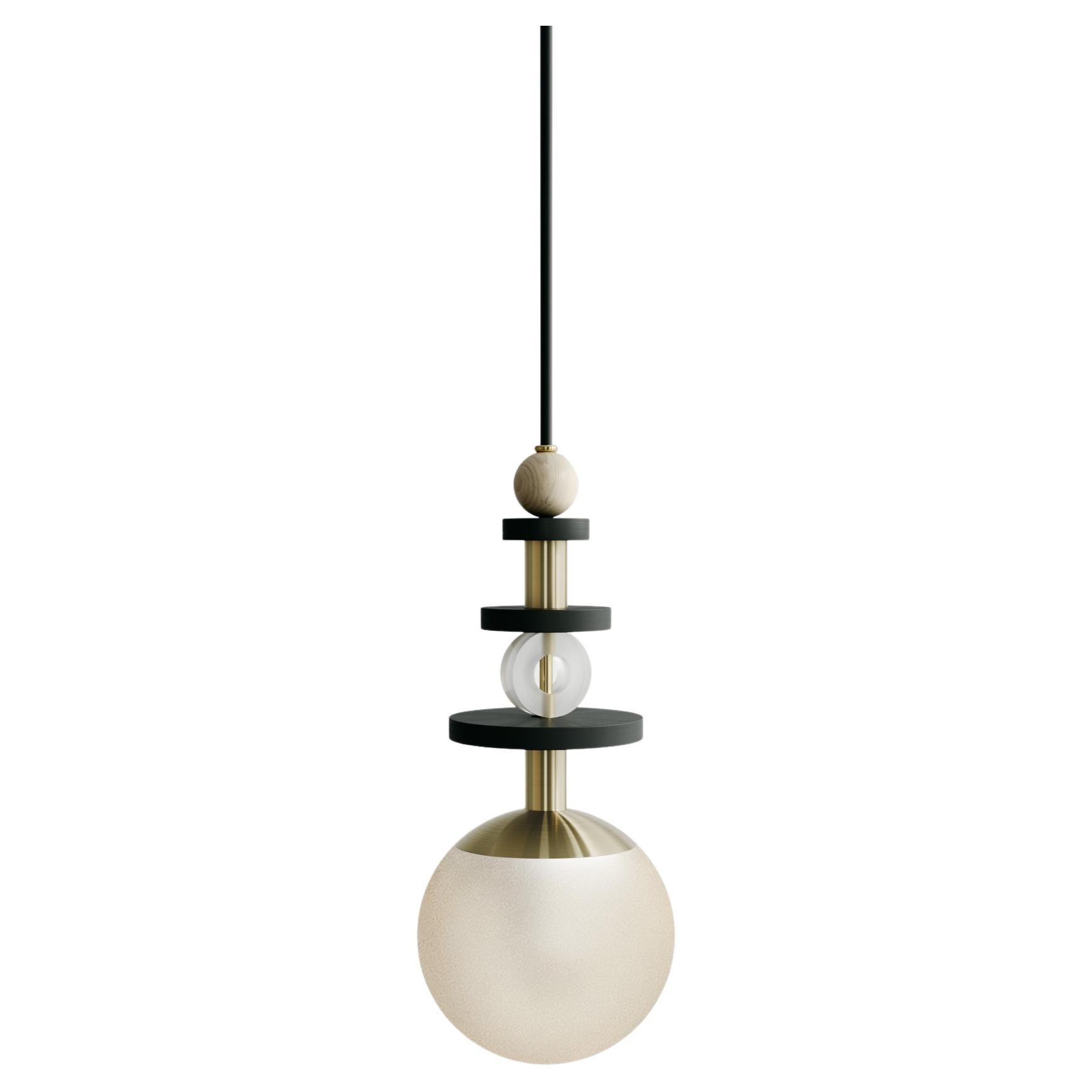 Maru 6" Globe Pendant Light Tall Stack of Beads Various Hardware & Globe Options For Sale